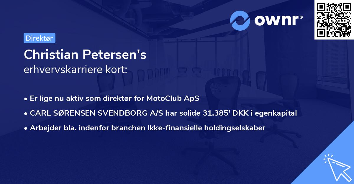 Christian Petersen's erhvervskarriere kort