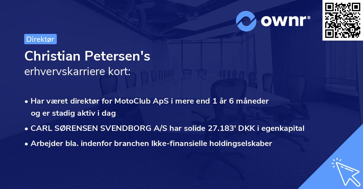Christian Petersen's erhvervskarriere kort