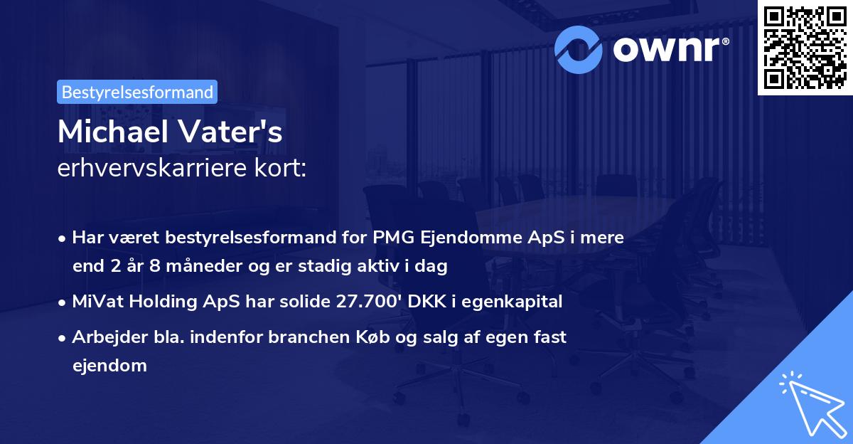 Michael Vater's erhvervskarriere kort