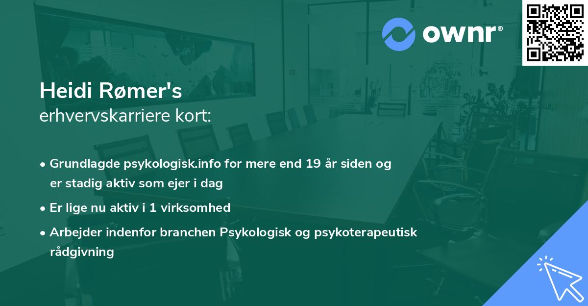 Heidi Rømer's erhvervskarriere kort