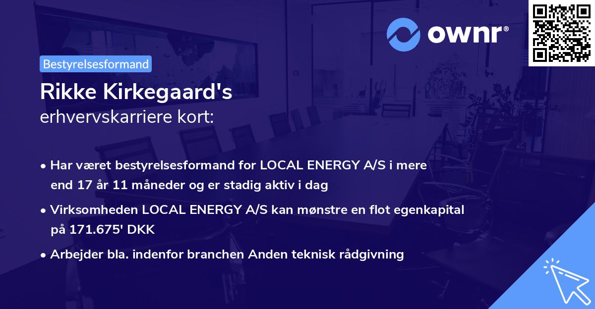 Rikke Kirkegaard's erhvervskarriere kort