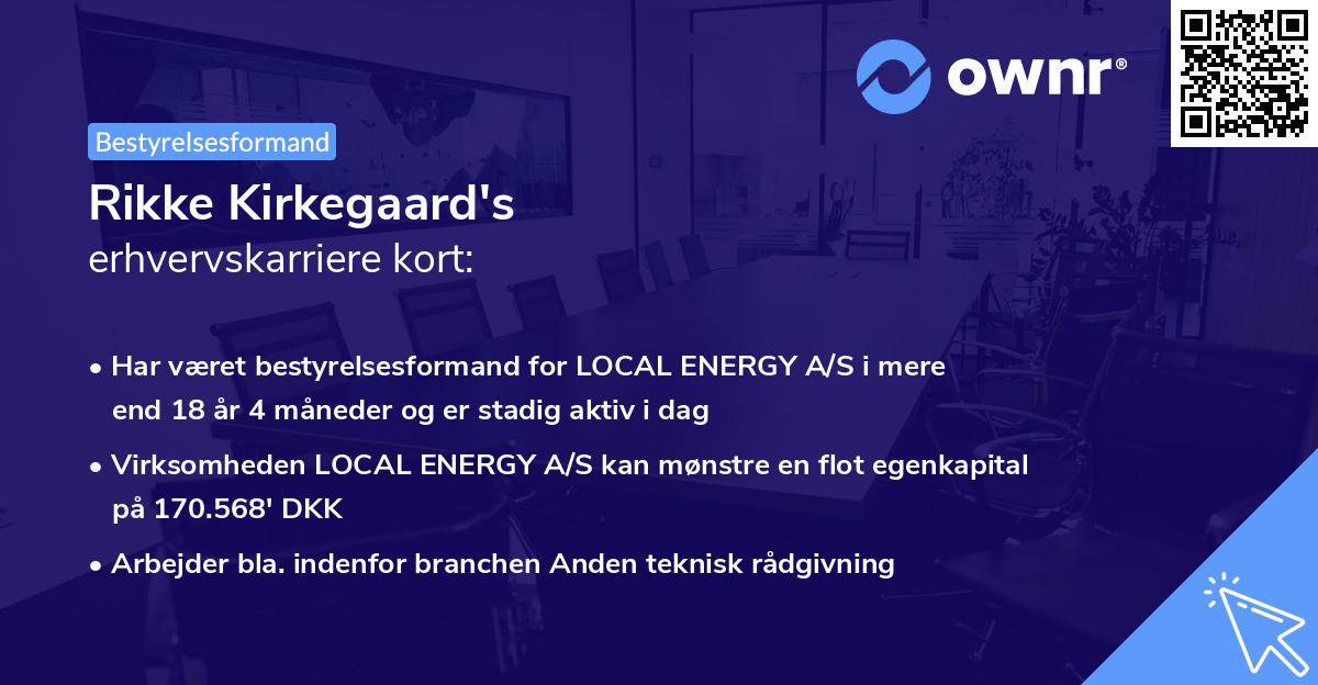 Rikke Kirkegaard's erhvervskarriere kort