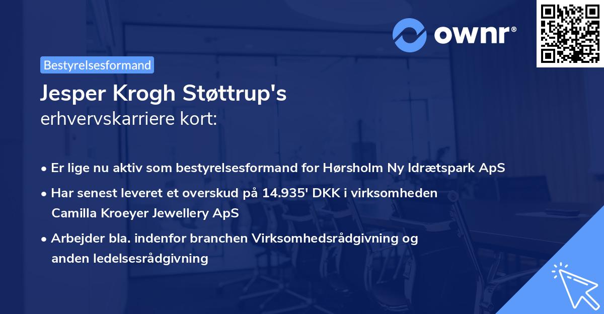 Jesper Krogh Støttrup's erhvervskarriere kort