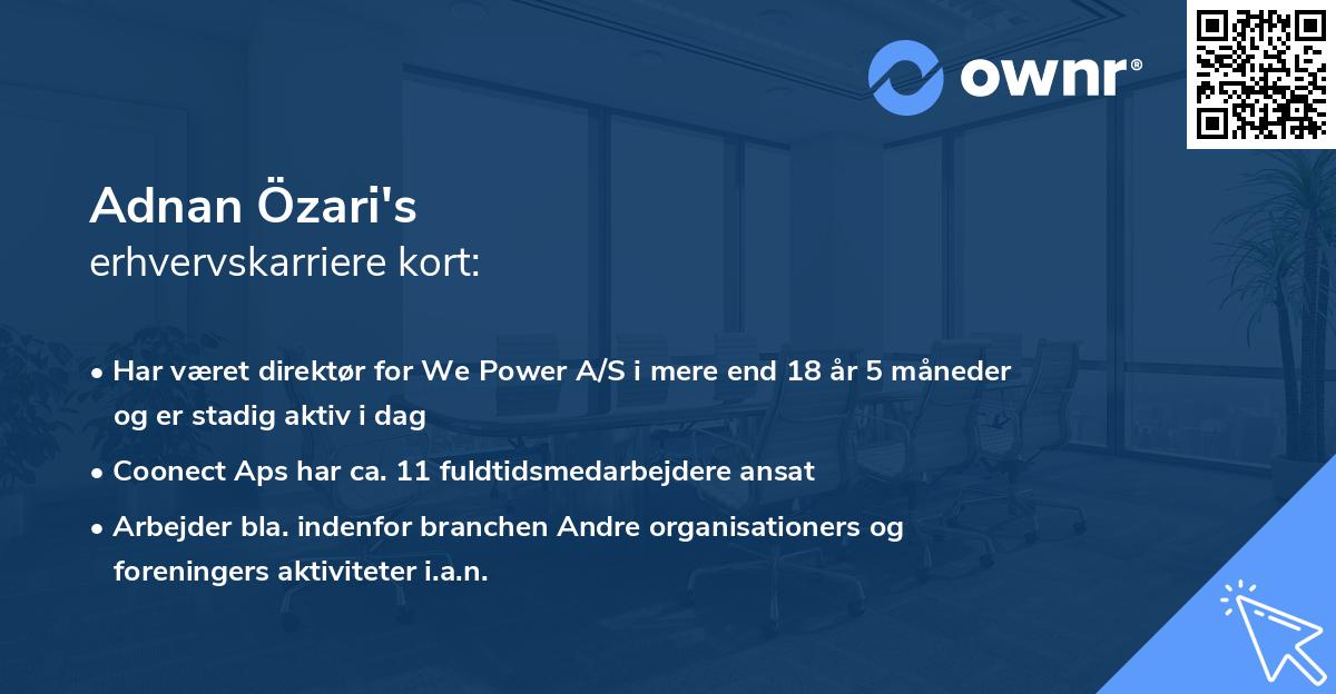 Adnan Özari's erhvervskarriere kort