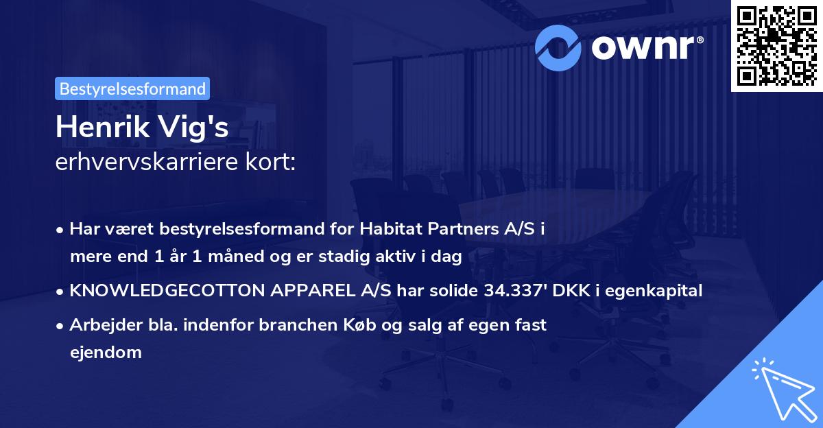 Henrik Vig's erhvervskarriere kort