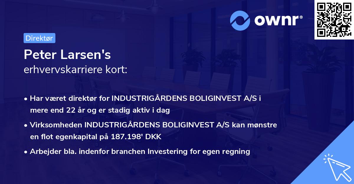 Peter Larsen's erhvervskarriere kort