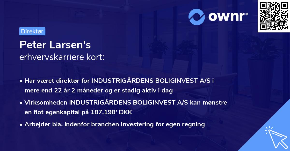 Peter Larsen's erhvervskarriere kort