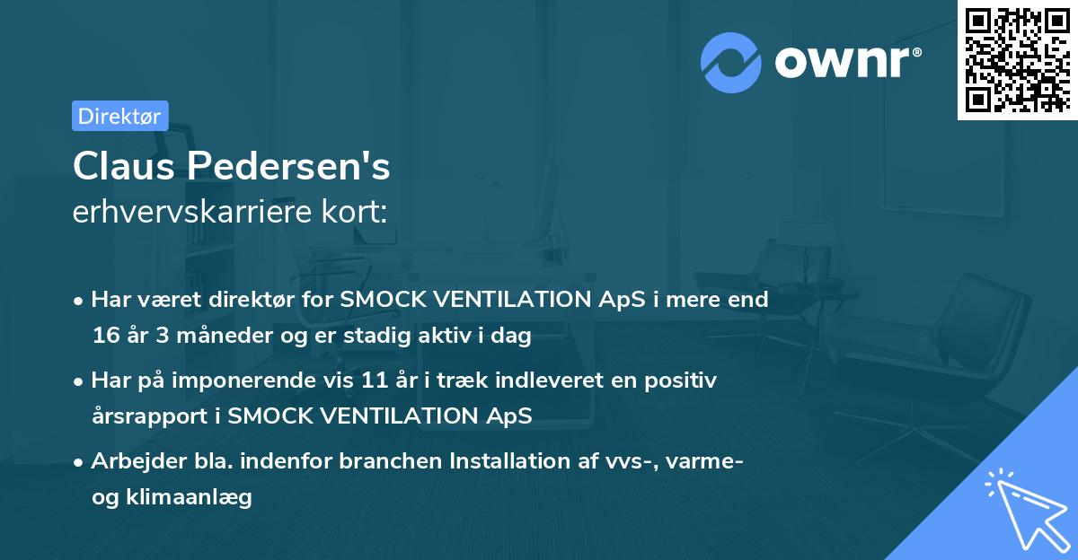 Claus Pedersen's erhvervskarriere kort