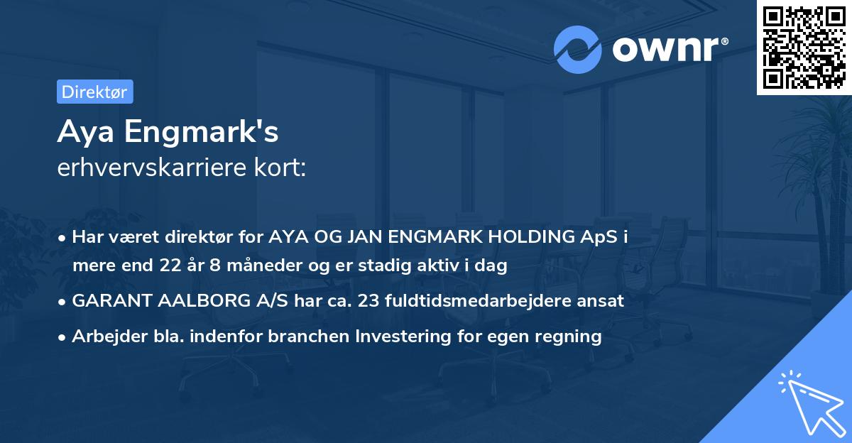 Aya Engmark's erhvervskarriere kort