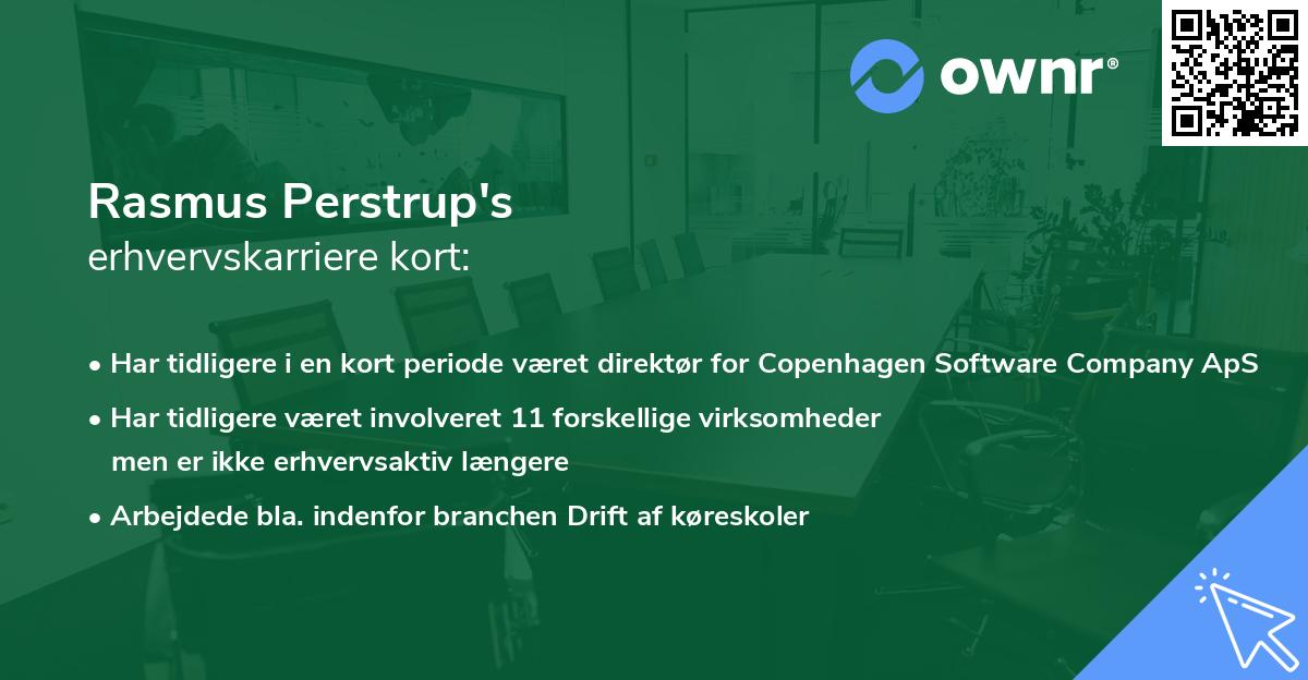 Rasmus Perstrup's erhvervskarriere kort