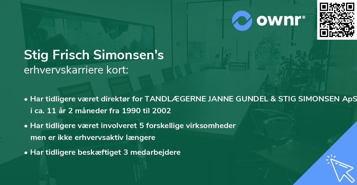 Stig Frisch Simonsen's erhvervskarriere kort