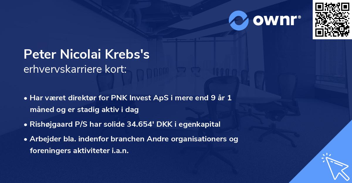 Peter Nicolai Krebs's erhvervskarriere kort