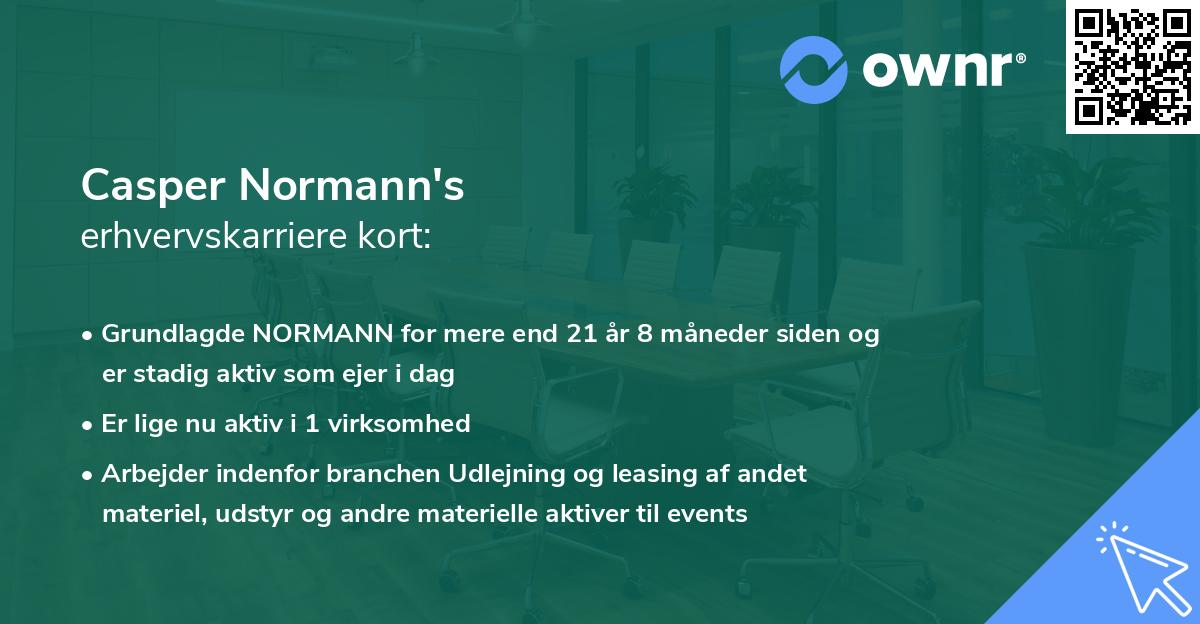 Casper Normann's erhvervskarriere kort