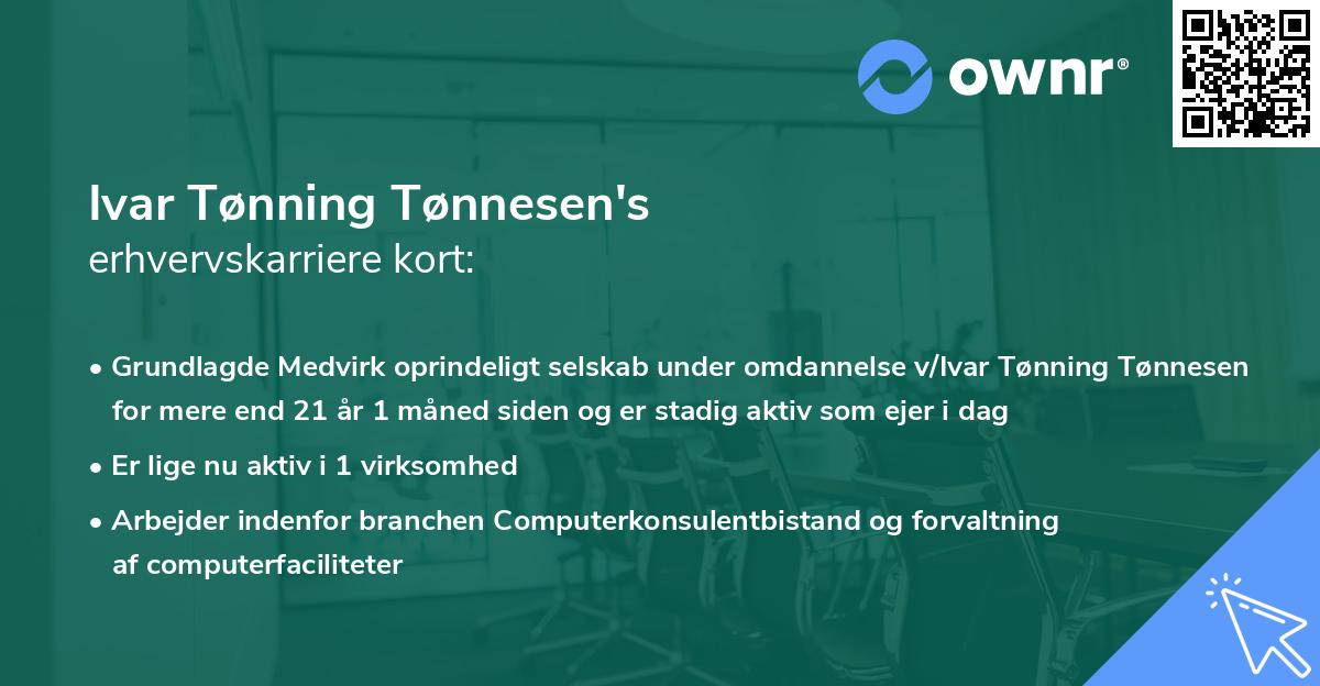 Ivar Tønning Tønnesen's erhvervskarriere kort