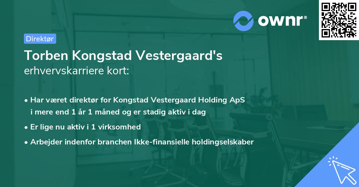 Torben Kongstad Vestergaard's erhvervskarriere kort