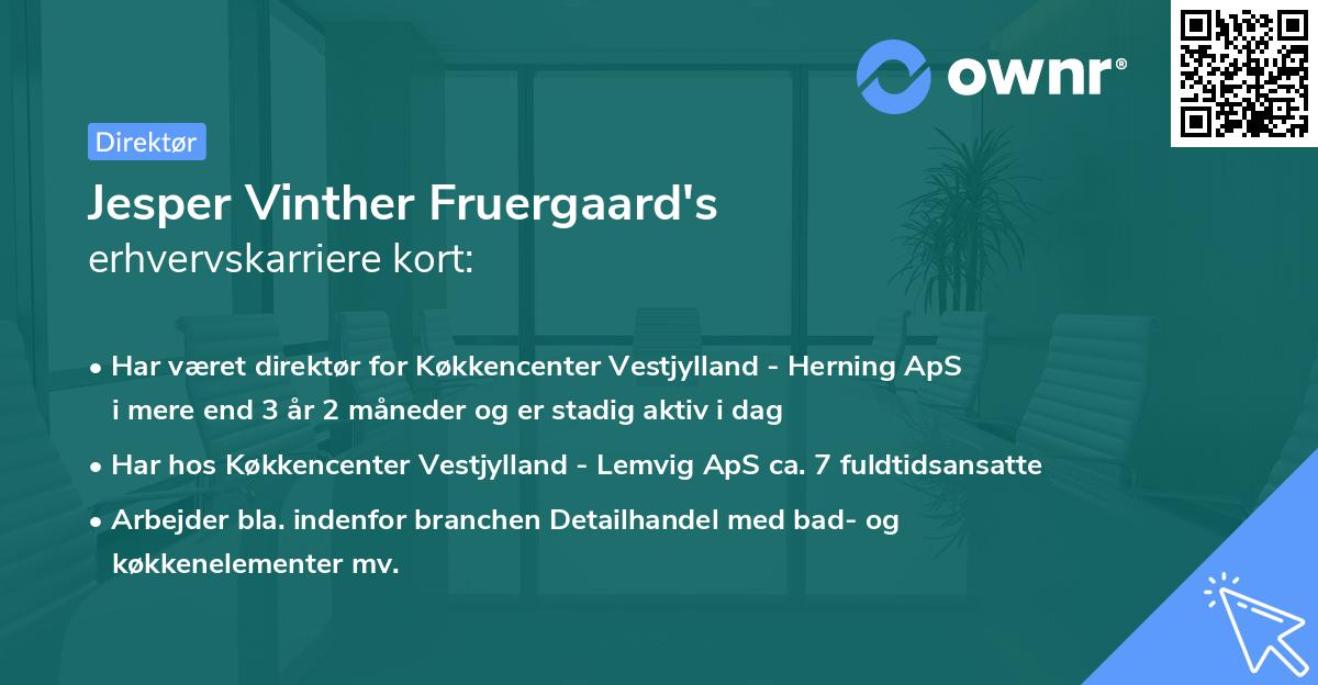 Jesper Vinther Fruergaard's erhvervskarriere kort