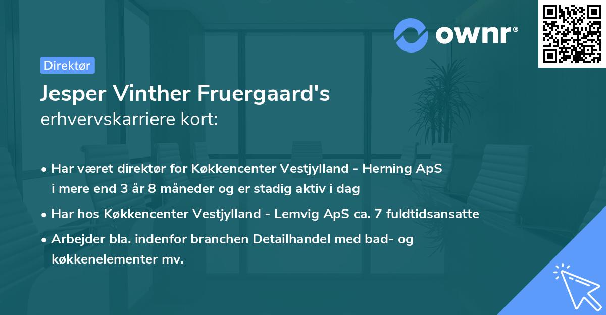 Jesper Vinther Fruergaard's erhvervskarriere kort