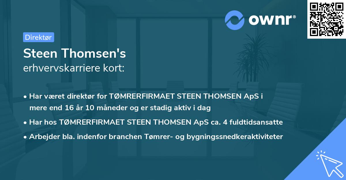 Steen Thomsen's erhvervskarriere kort