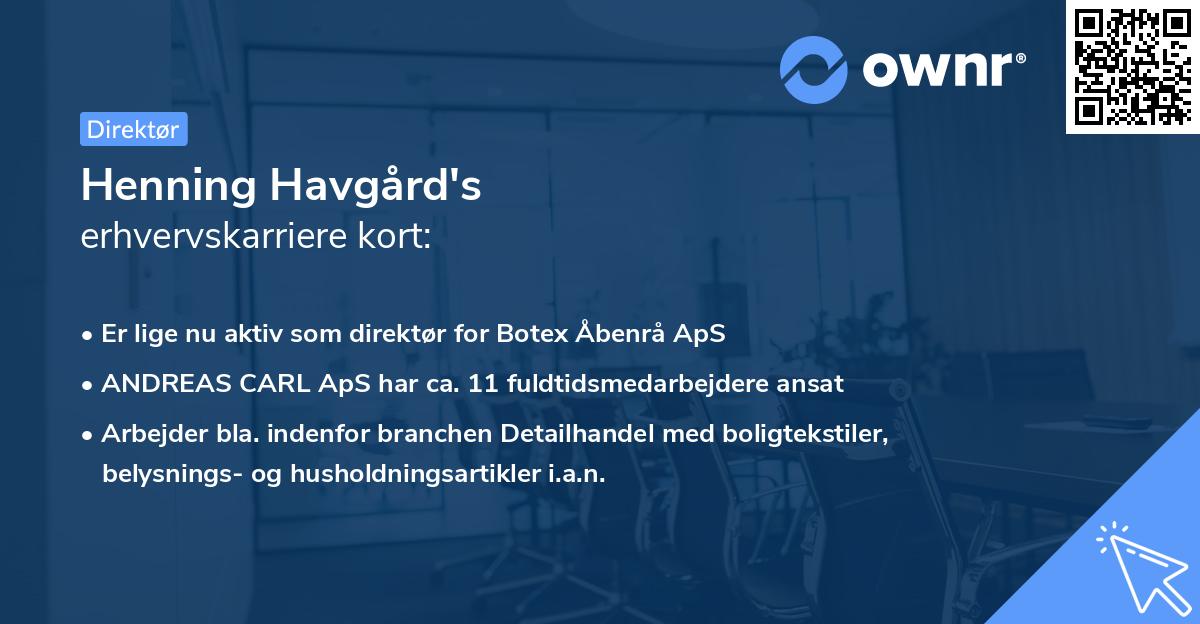 Henning Havgård's erhvervskarriere kort