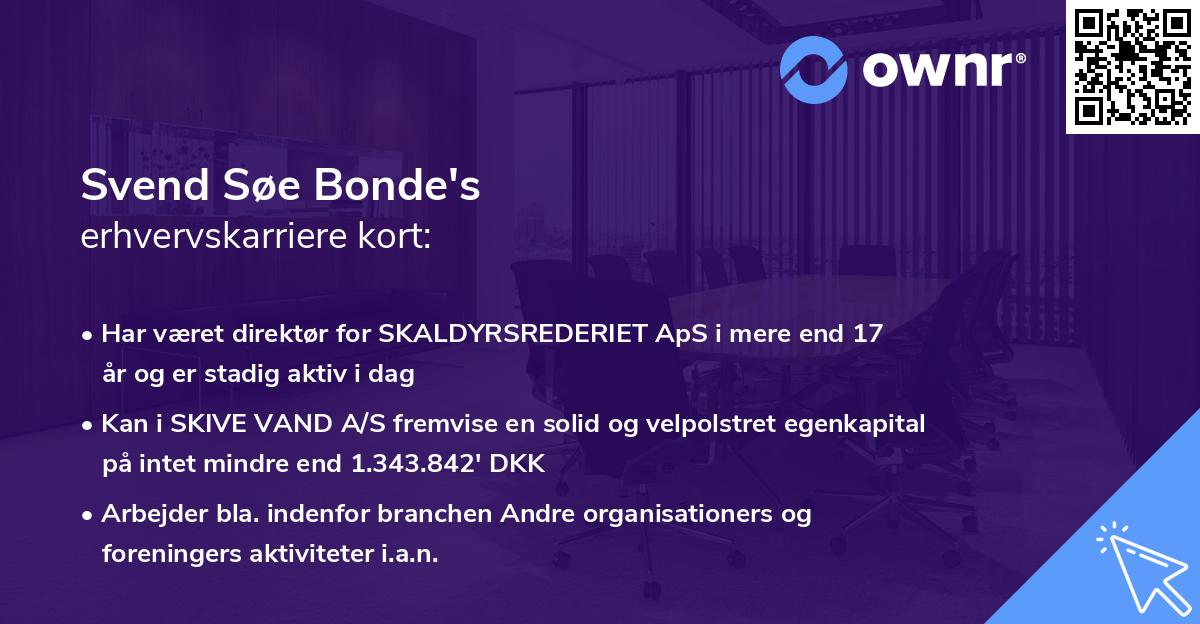 Svend Søe Bonde's erhvervskarriere kort