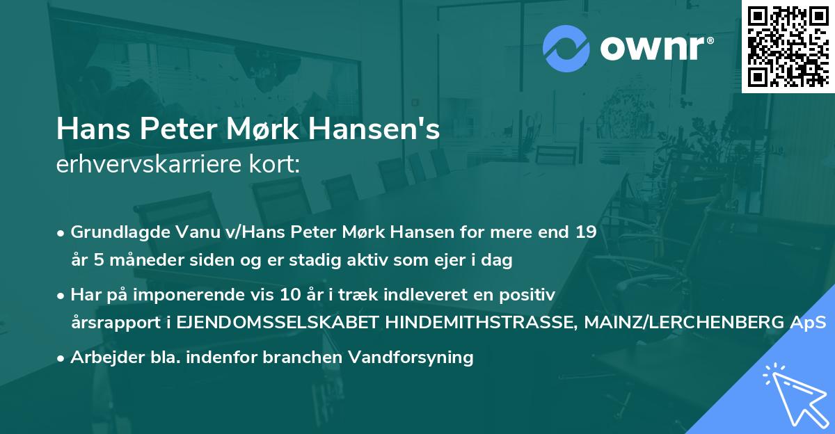 Hans Peter Mørk Hansen's erhvervskarriere kort