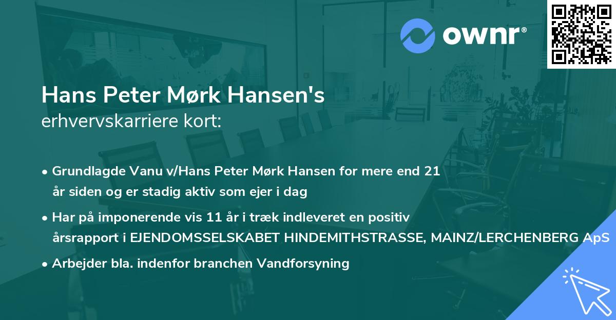 Hans Peter Mørk Hansen's erhvervskarriere kort