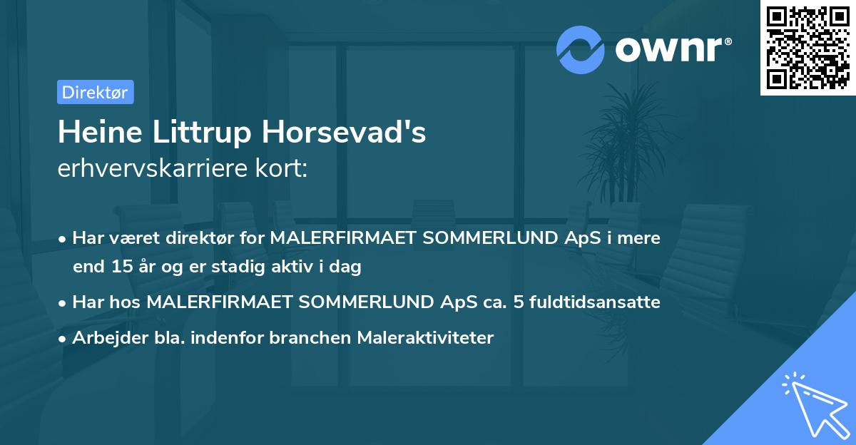 Heine Littrup Horsevad's erhvervskarriere kort