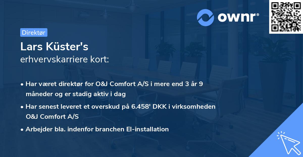 Lars Küster's erhvervskarriere kort