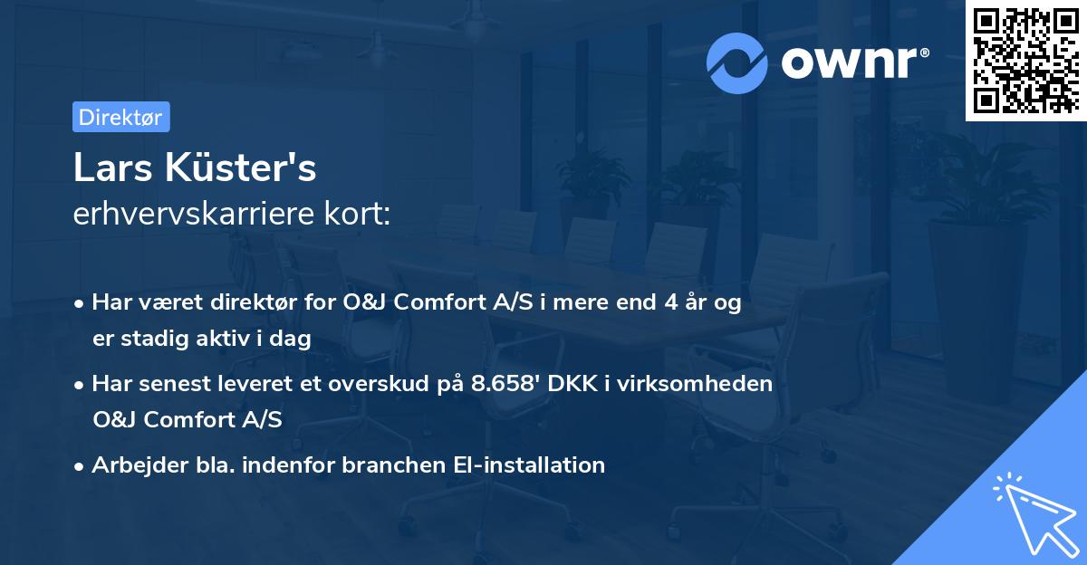 Lars Küster's erhvervskarriere kort