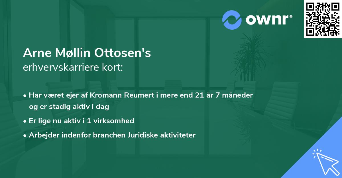 Arne Møllin Ottosen's erhvervskarriere kort