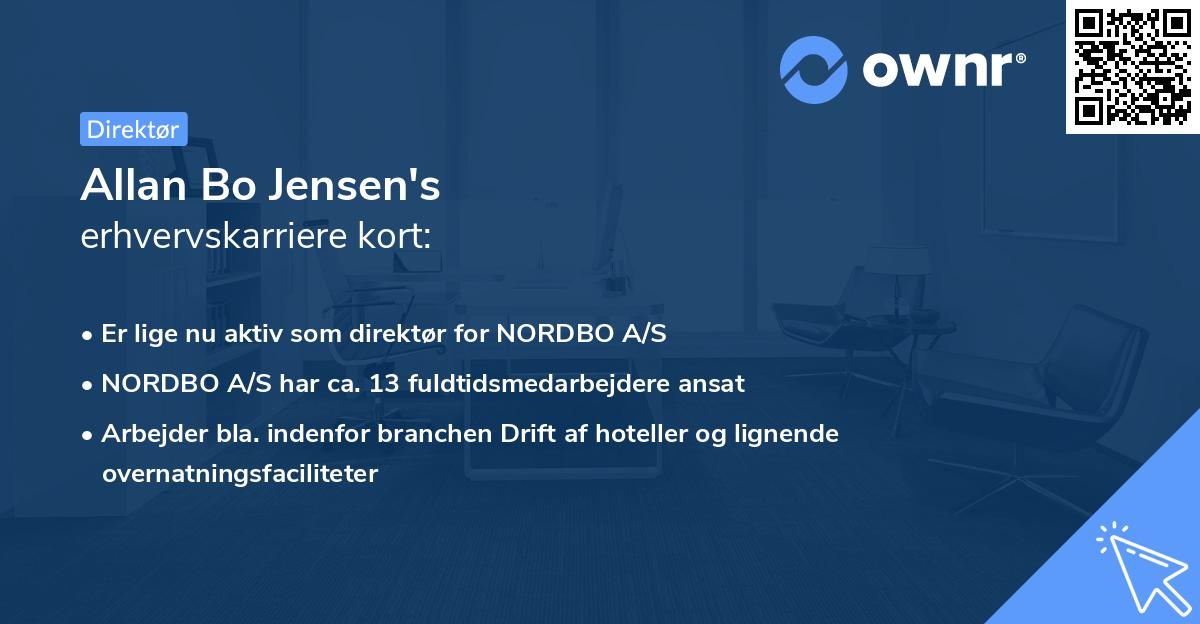 Allan Bo Jensen's erhvervskarriere kort