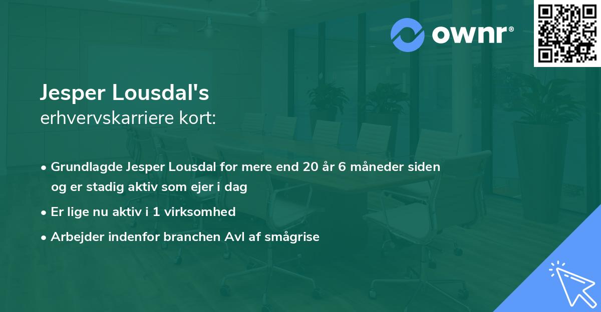 Jesper Lousdal's erhvervskarriere kort