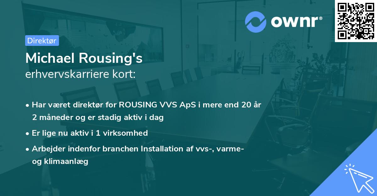 Michael Rousing's erhvervskarriere kort