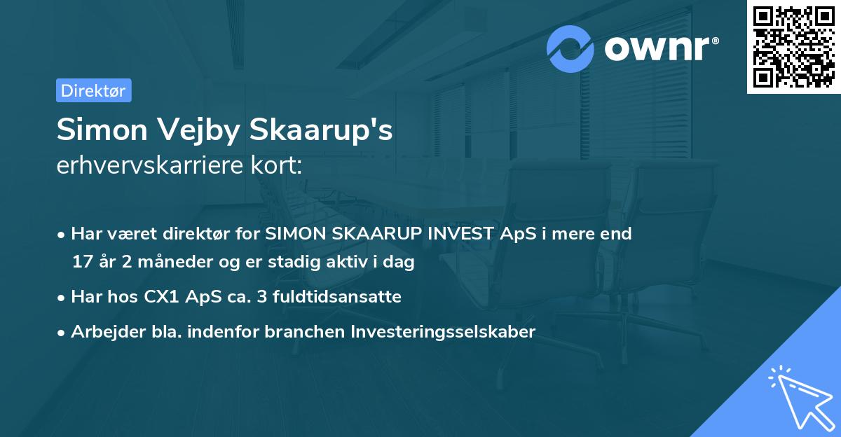 Simon Vejby Skaarup's erhvervskarriere kort