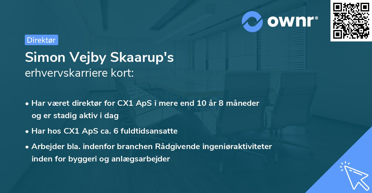 Simon Vejby Skaarup's erhvervskarriere kort