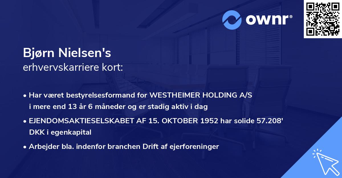 Bjørn Nielsen's erhvervskarriere kort