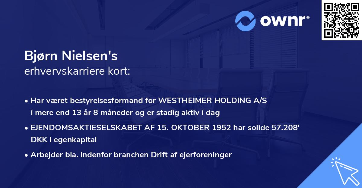 Bjørn Nielsen's erhvervskarriere kort