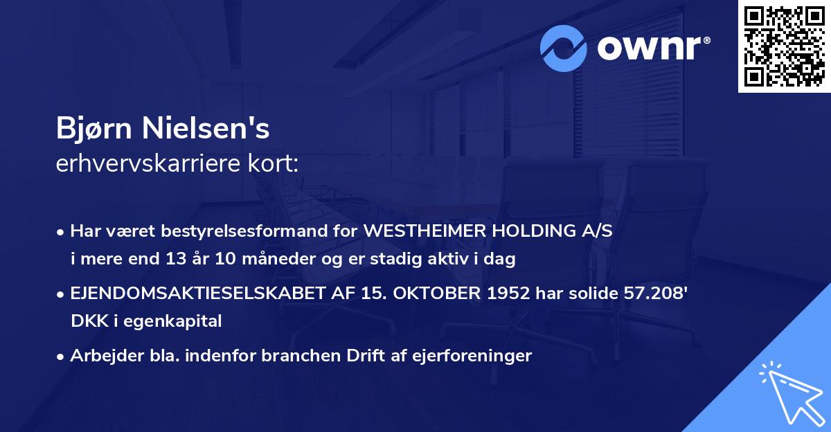 Bjørn Nielsen's erhvervskarriere kort