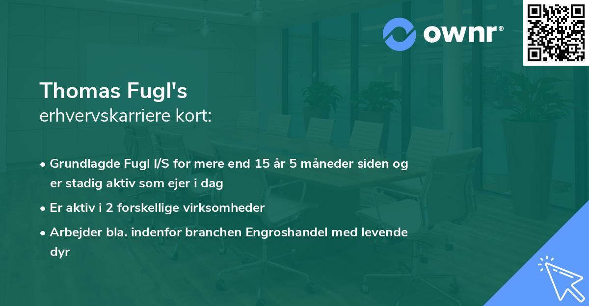 Thomas Fugl's erhvervskarriere kort