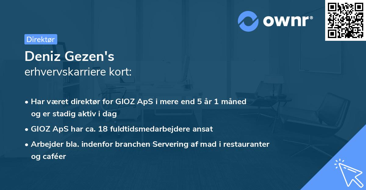 Deniz Gezen's erhvervskarriere kort