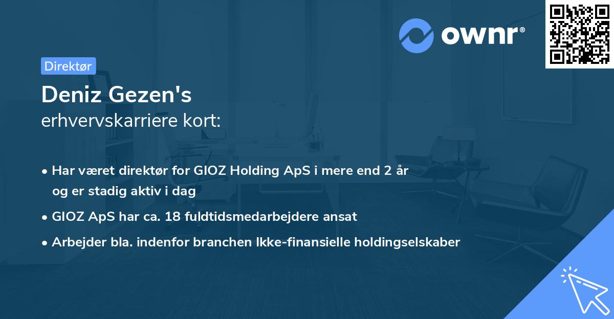 Deniz Gezen's erhvervskarriere kort