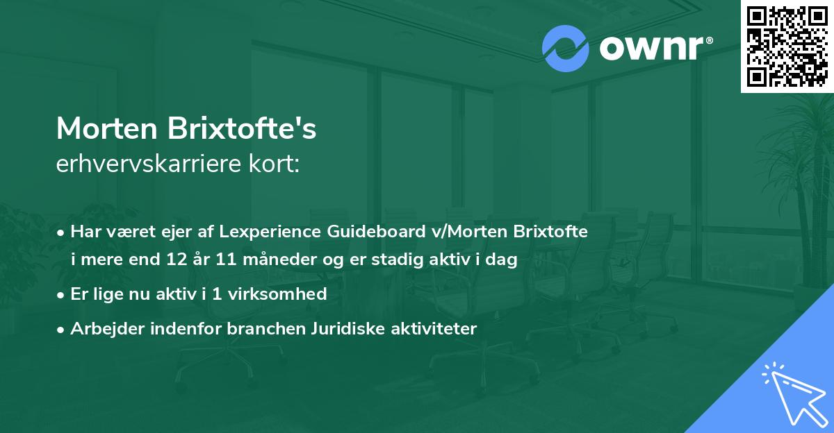 Morten Brixtofte's erhvervskarriere kort