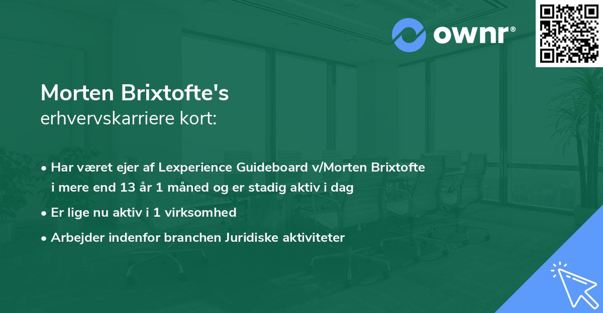 Morten Brixtofte's erhvervskarriere kort