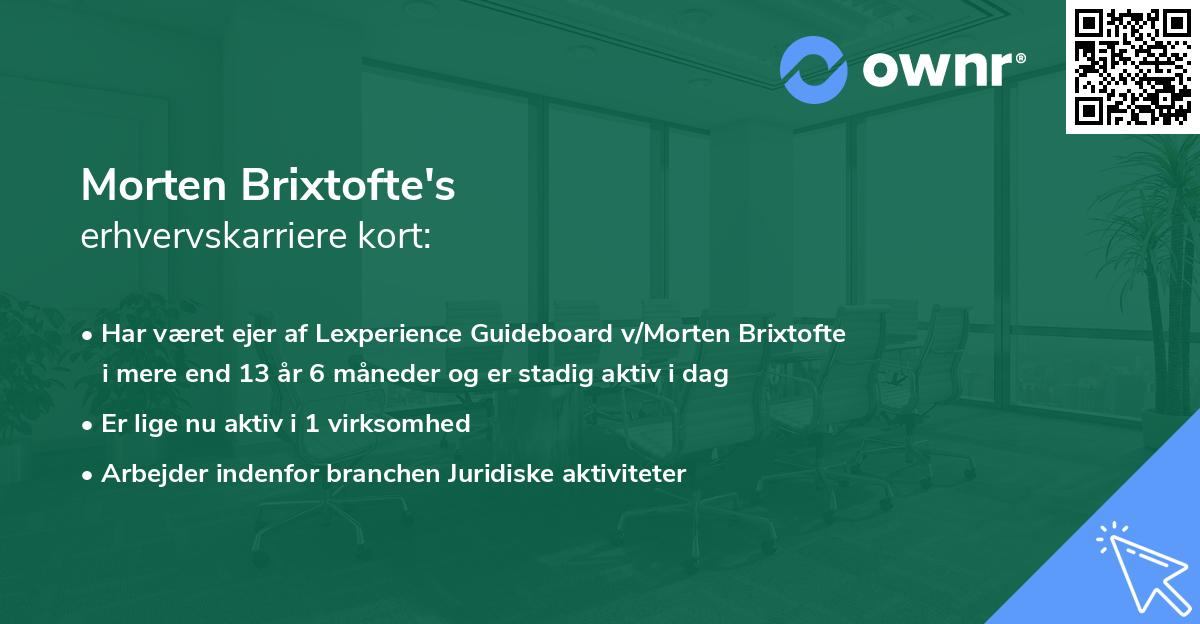 Morten Brixtofte's erhvervskarriere kort