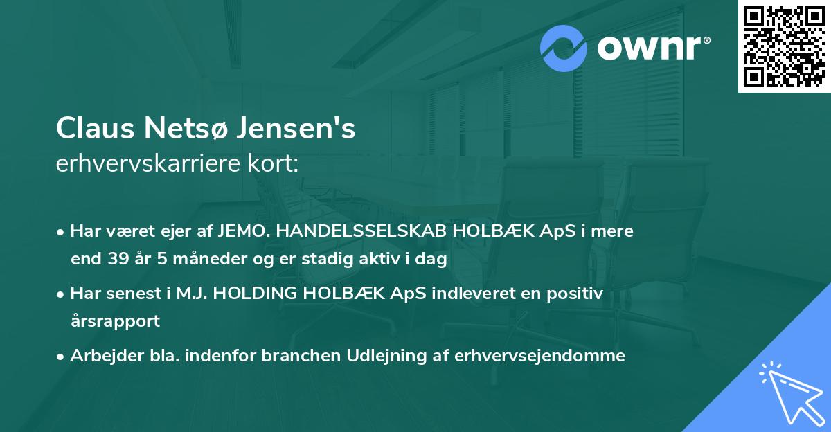 Claus Netsø Jensen's erhvervskarriere kort