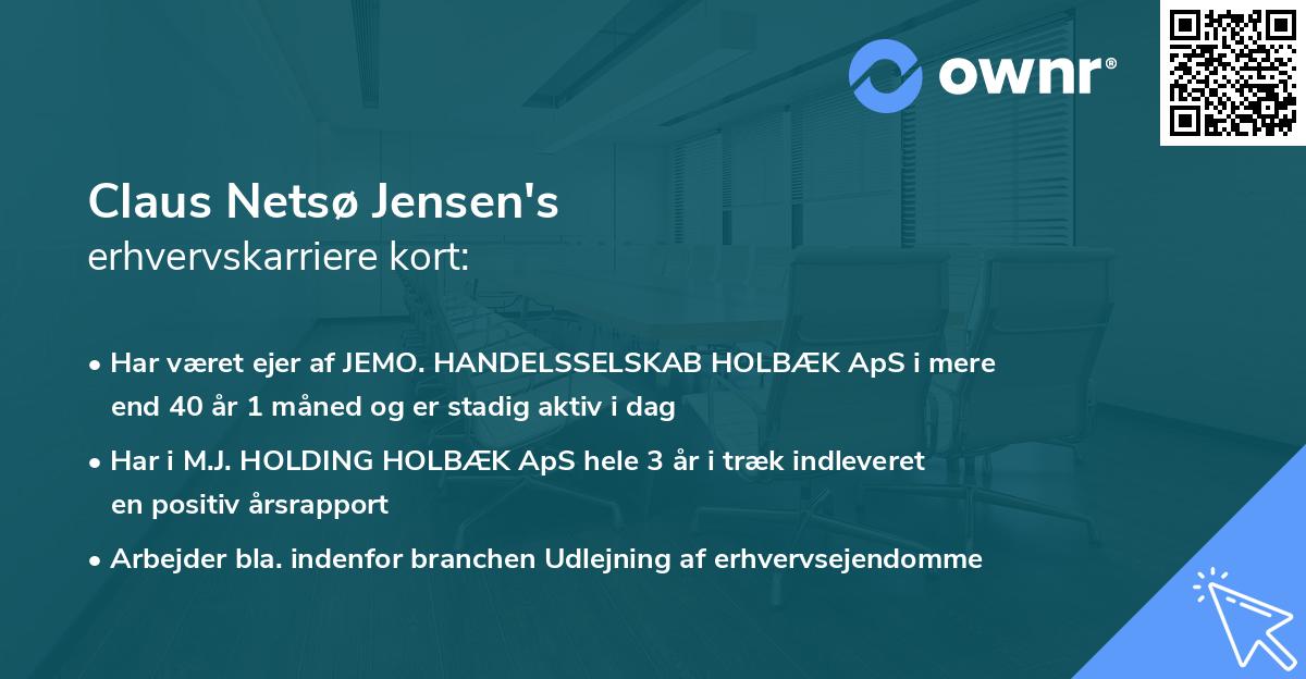 Claus Netsø Jensen's erhvervskarriere kort