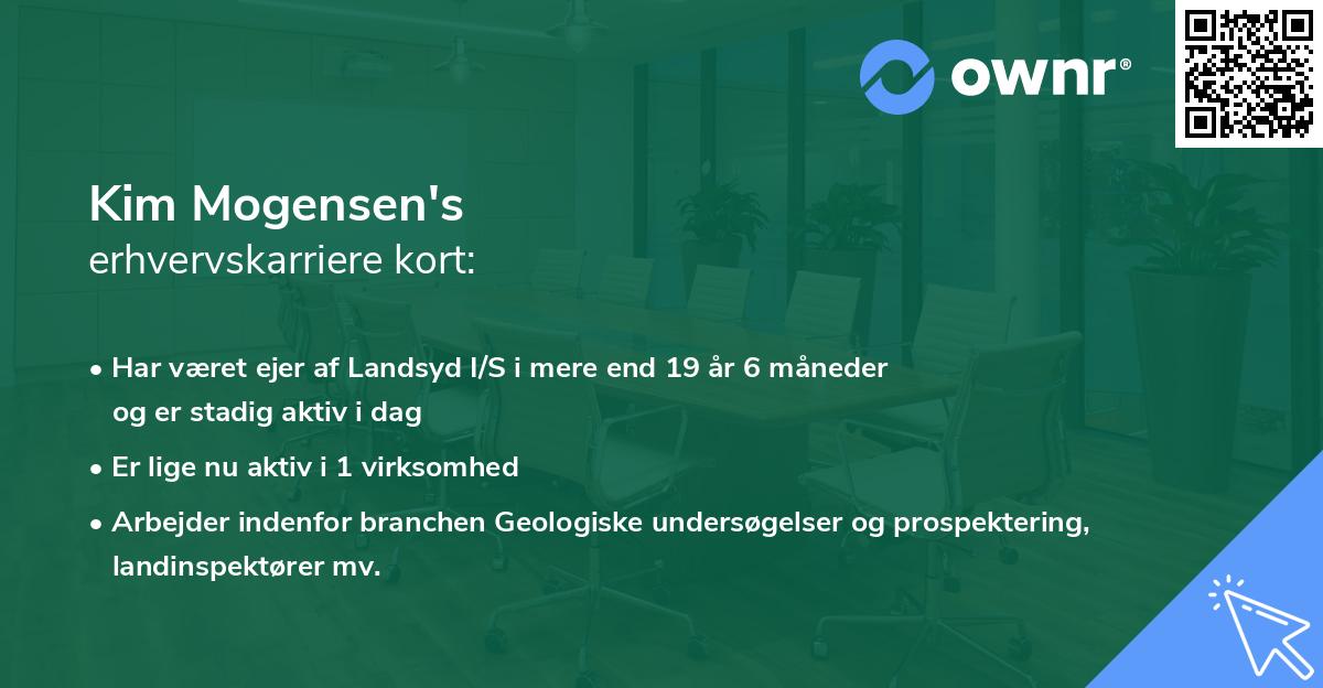 Kim Mogensen's erhvervskarriere kort