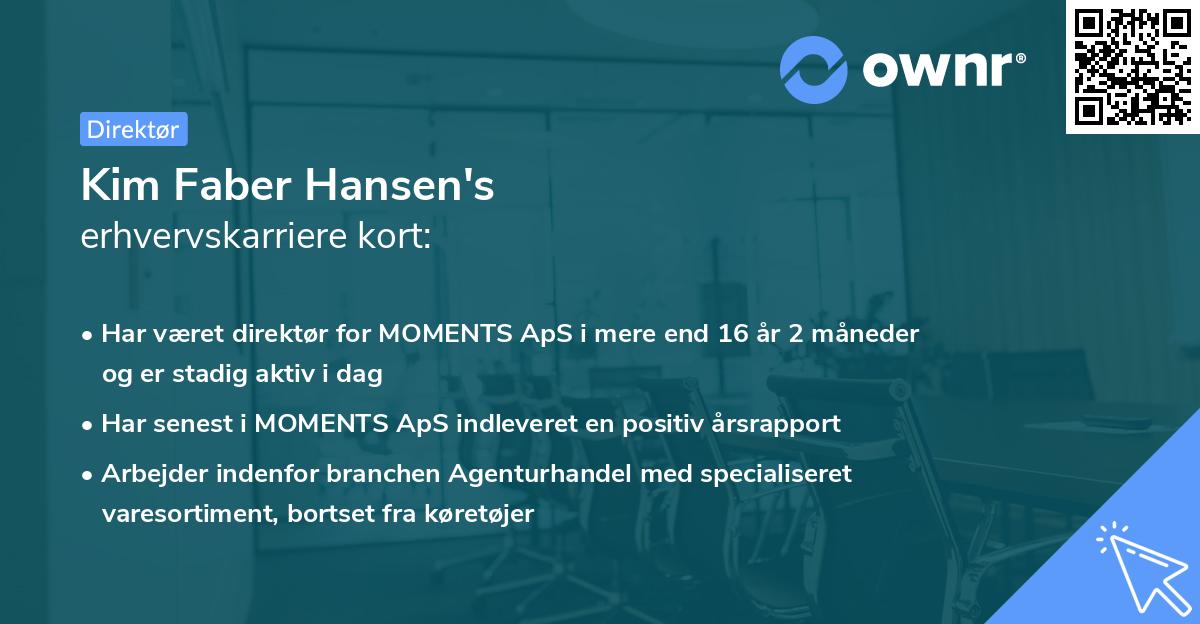 Kim Faber Hansen's erhvervskarriere kort