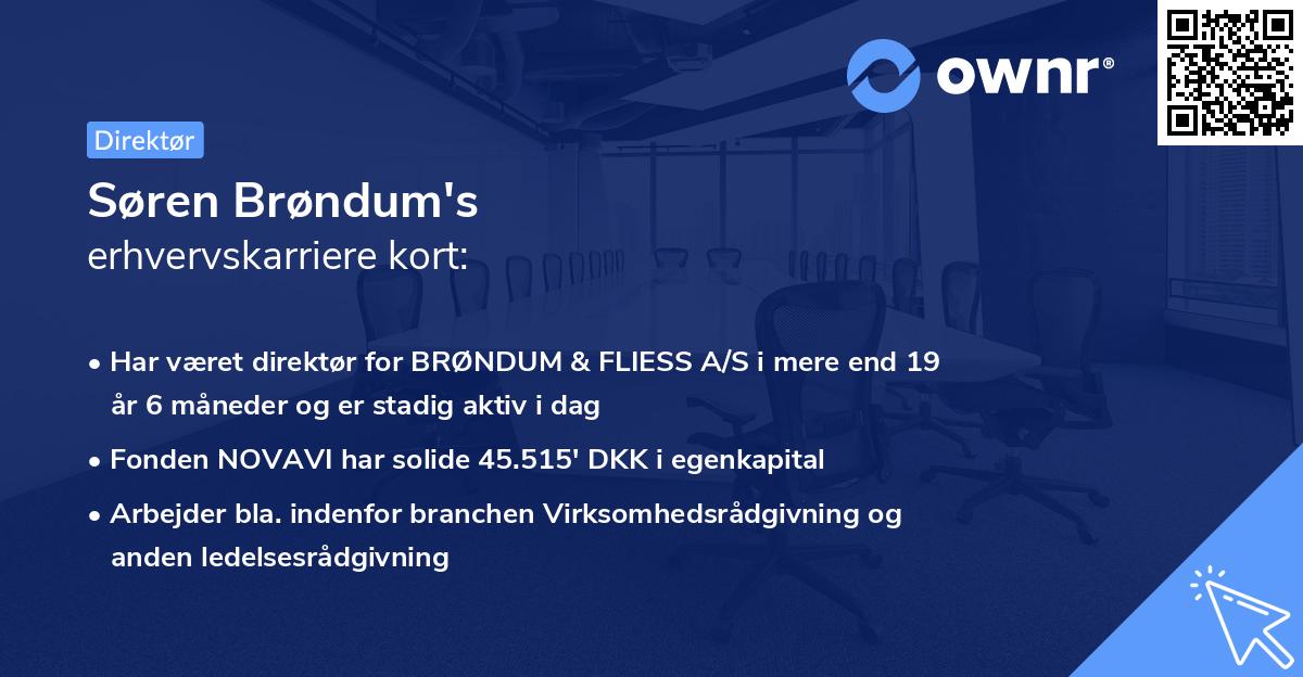 Søren Brøndum's erhvervskarriere kort