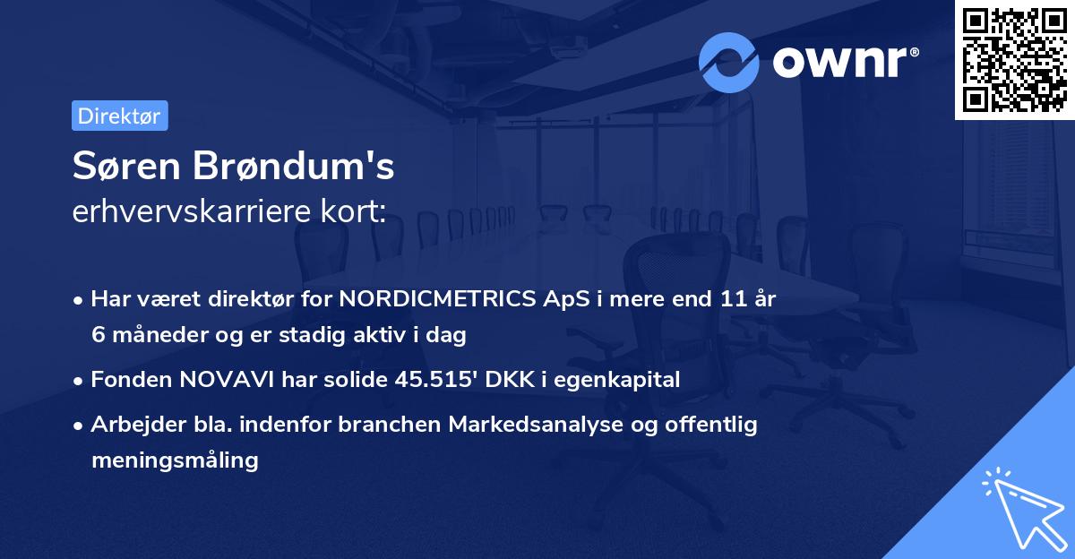 Søren Brøndum's erhvervskarriere kort